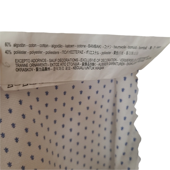 Zara Man long-sleeved white  blue bug slim fit buttoned up shirt - Picture 10 of 14